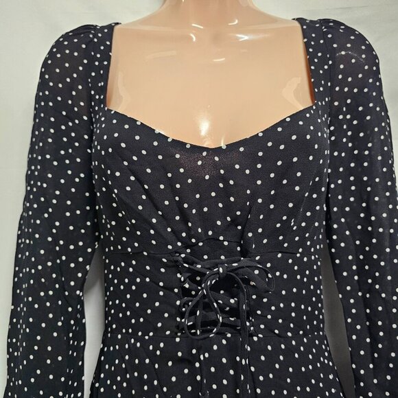 Reformation Bradshaw Dress in Selene Black and White Polka Dots Size 2 - Picture 7 of 14